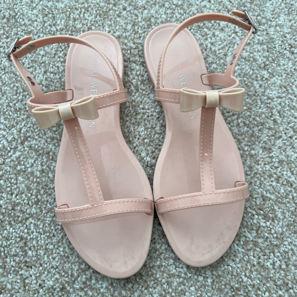 Stuart Weitzman pink jelly sandals, Sz 7.5